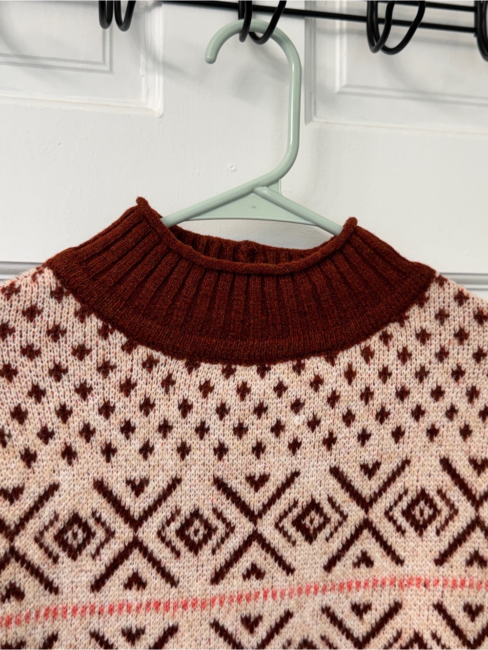 American Eagle Fair Isle Mock Neck Sweater Small - Picture 5 of 7